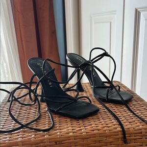 Gianni Bini Black Strappy Heels